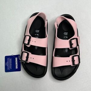 Birkenstock Mogadishu Pink and black rubber sandals size 34 (US 3-3.5) NWT